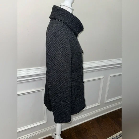 Women’s Ann Taylor Loft Winter Jacket Peacoat Charcoal Gray Sz M - Picture 8 of 15